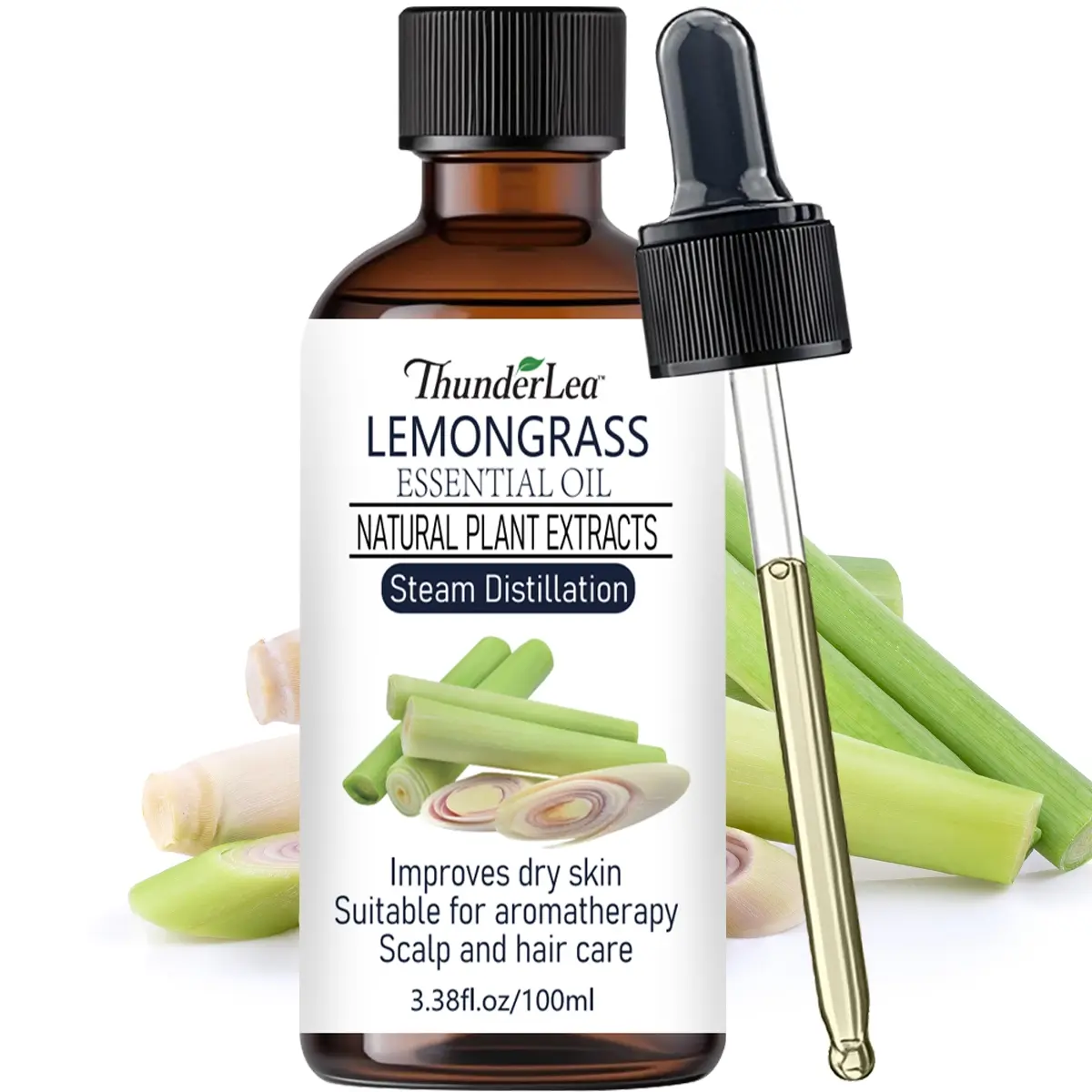 Lemongrass Essential Oil 100ml | Natural Oil for Aromatherapy, Relaxation, Air Freshening, Massage, Skin Care & Body Care