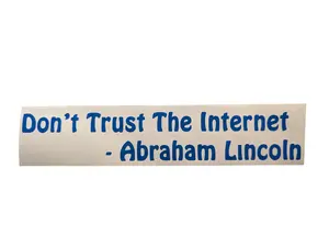 Don't Trust the Internet Window and Car Sticker - Perfect to show others your love of quotes. Perfect gift for a car lover. stickers