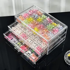 Desktop jewelry storage box, transparent visible jewelry box, suitable for placing on dressers, in bedrooms, dormitories, offices and other places, capable of holding small jewelry, Multilayer Storage