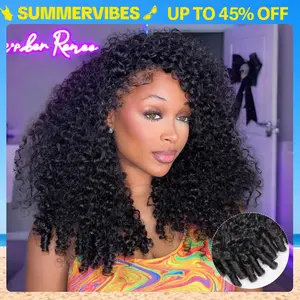 [3 in 1 Half Wig] STERLY 180% Density Burmese Curly Half Wig Human Hair Wig Afro Kinky Curly Wig for Women Wear Go Glueless Wigs Seamless Flip Headband Wig Beginner Friendly Wig Natural Drawstring Band Clip in Wig #Summervibes #tiktokshopmemorialday
