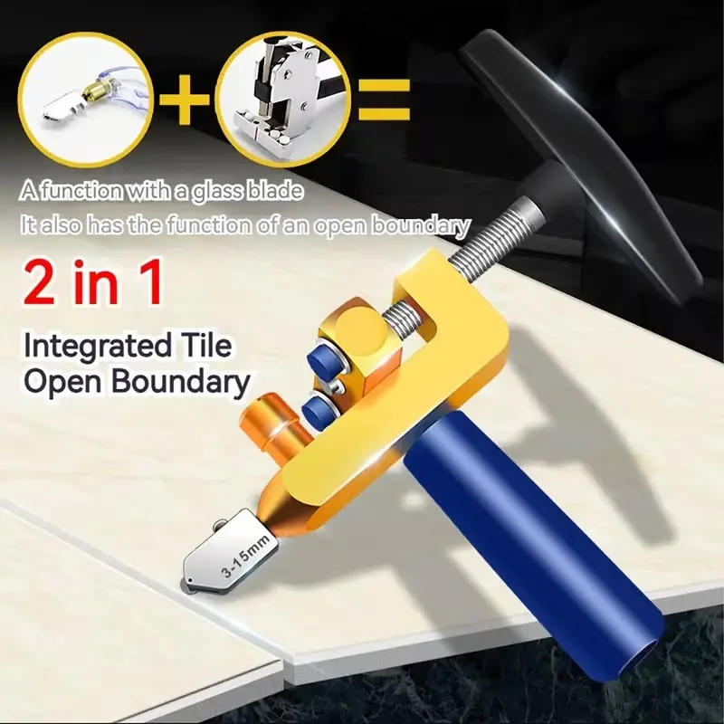 Two-In-One Integrated Cutter Glass Brick Cutter, Multi-Function Glass Knife Bricks Cutting Tool, Diamond Wheel Glass Cutter, Portable Building Cutting Tool, Tile Cutter Tools, Glass Cutters Tools