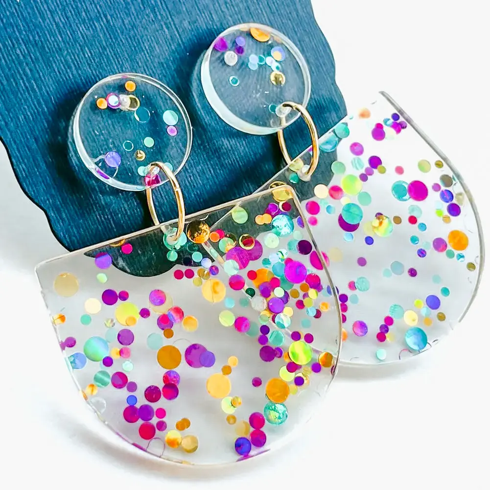Carrie Confetti Acrylic Earrings