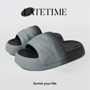 Couple Cloud Slippers Unisex Non-Slip Slippers 4cm Cushioned Thick Sole Gradual Fashion Design Quick Drying Ventilation Indoor & Outdoor Dual-Use Home/Bathroom/Beach Holiday Gifts Multi-Color Optional   Walking Shoes  Elastic