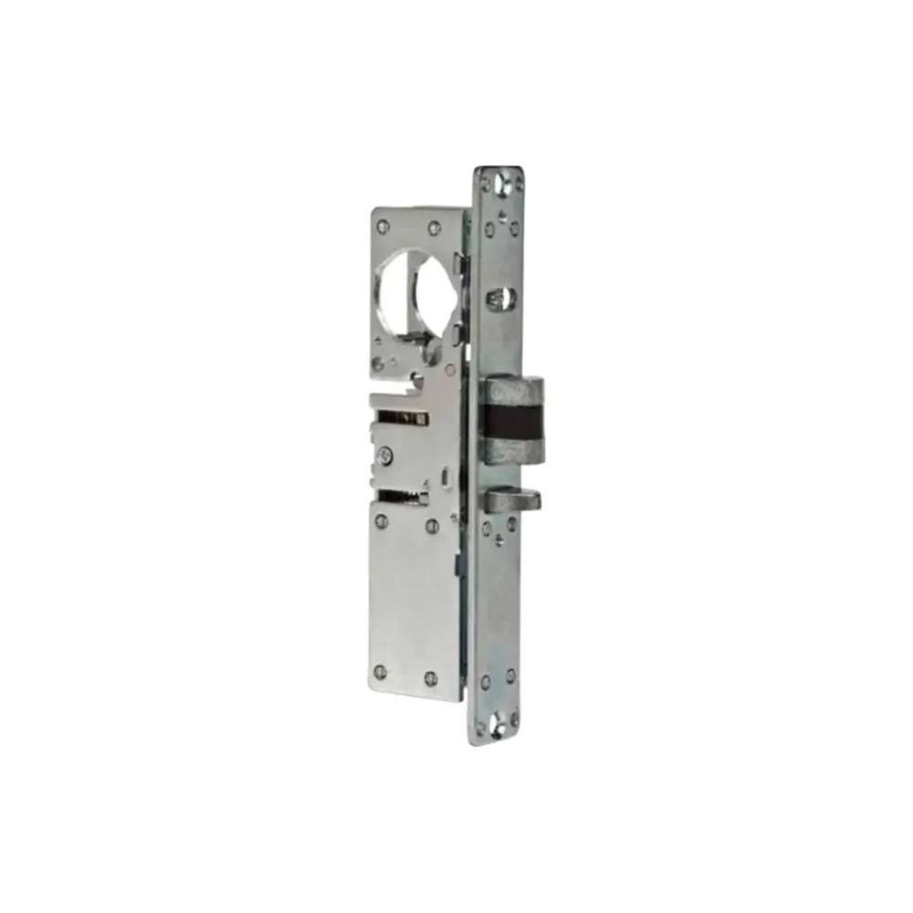 ILCO 451 Mortise Deadlatch Door Security Lock - Left-Handed Operation, 31/32" Backset, Flat Faceplate, Clear-Dark Bronze Finish