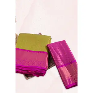 Green Kanchipuram Silk Saree with Golden Zari Detailing