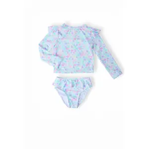 Mermaid Scales L/S Flutter Rashguard Swimsuit Set