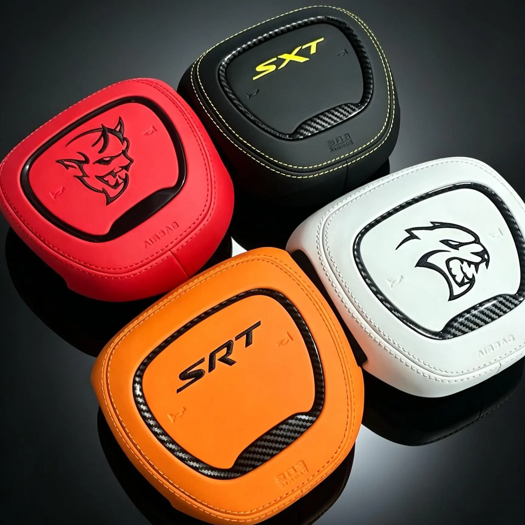 Fit SRT Dodge Challenger Charge Custom Scat pack R/T (2015 and up) Custom replacement parts for the steering wheel center cover