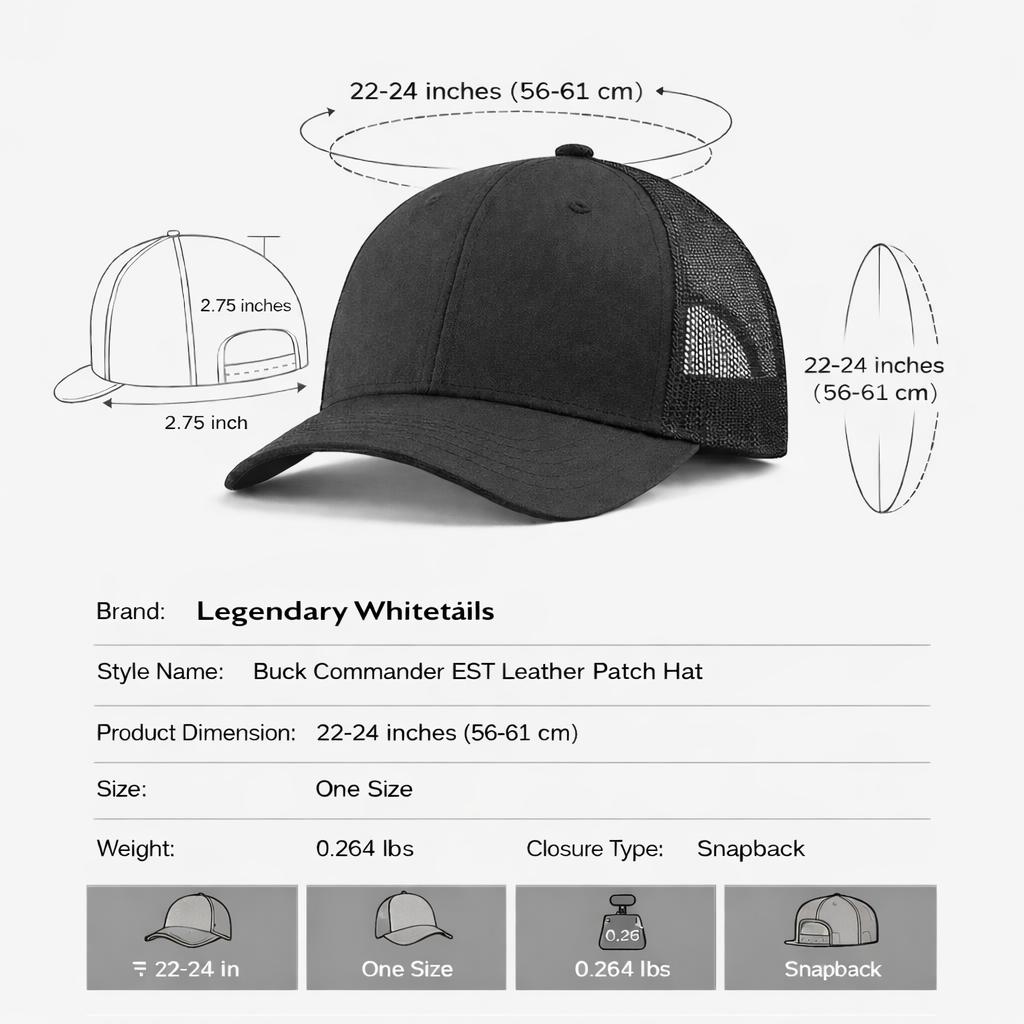 Legendary Whitetails Men's Buck Commander EST Leather Patch Hat