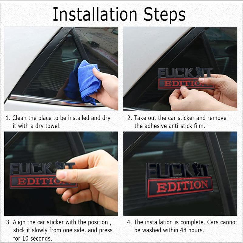It Edition Emblem  Car Exterior Emblems Badge 3d Sticker Decal Fuck-it Fender Truck Replacement Fit For All Cars