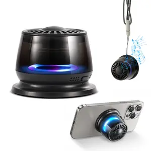 Magnetic Bluetooth Speakers,Small Bluetooth Speaker with Multi-RGB Color Light and Phone Holder for Metal Surface, Perfect Mini Speaker  for Home/Travel/Bicycle/Any Place, Metal&Plasti,Gifts for Teens