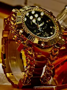 Men's Punk Style Watch, 316L Stainless Steel Ip Plated, High Precision Quartz Chronograph, Rotating Bezel, Durable Design for Daily Wear, Stylish Watch