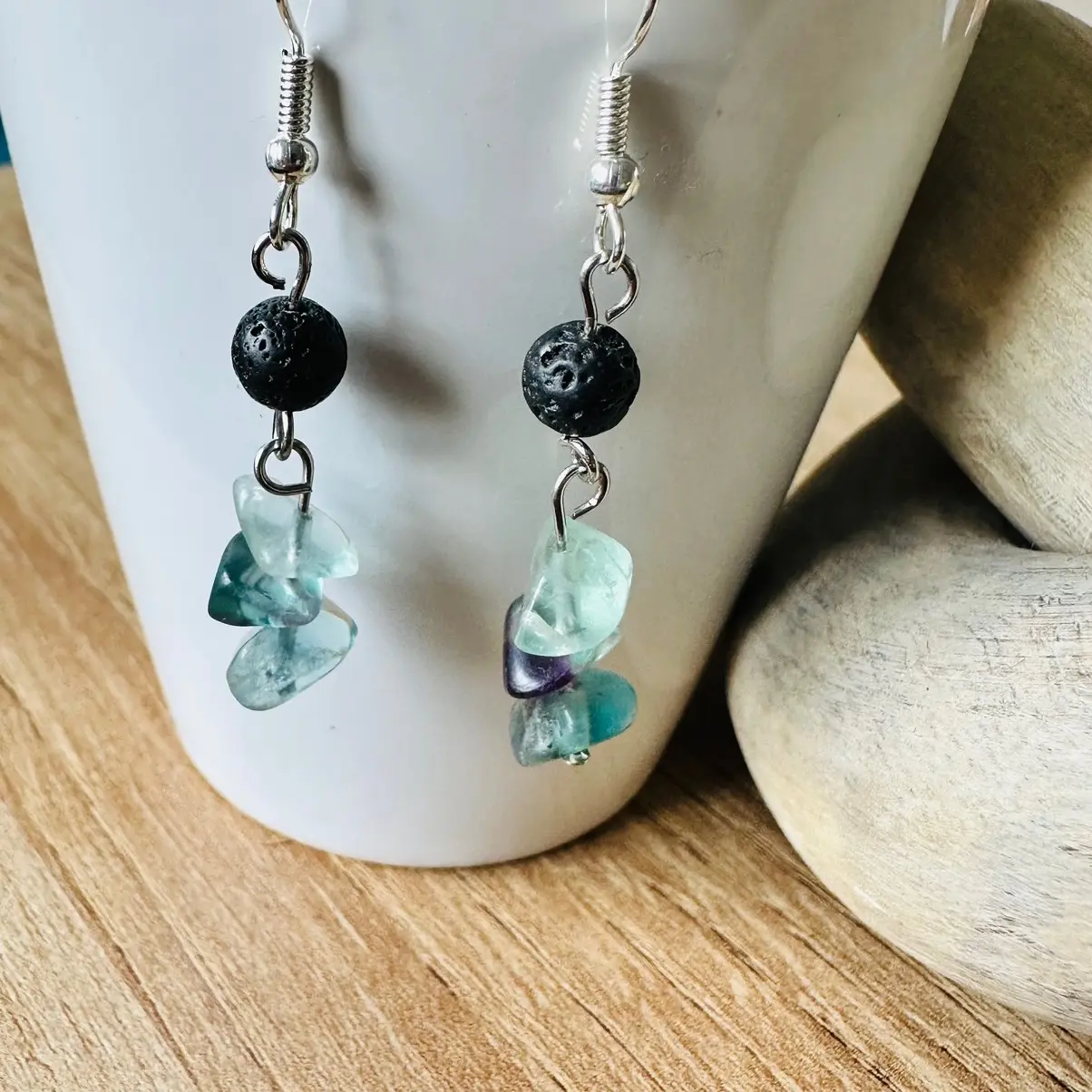 Fluorite Essential Oil Diffuser Earrings