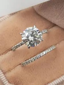 Women's Elegant Rhinestone Decorated Ring, Exquisite Trendy Ring, Fashionable Jewelry for Women As Gift, Solitaire Ring