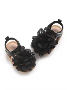 Baby's Flower Decor Lace Princess Soft Soled Shoes, Cute Soft Sole Non-slip Sandals for Infants and Toddlers, Newborn Baby Girls Summer Round Toe Shoes, Baby Walking Shoes