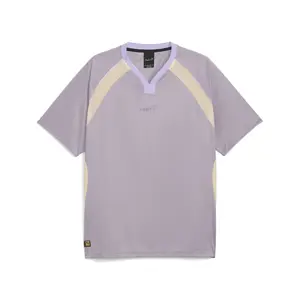 PUMA Mens Fenty X V-Neck Short Sleeve Jersey Casual - Purple