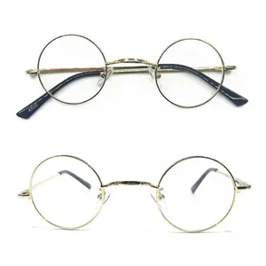 BETSION Vintage Small Round Spring Hinges Eyeglass Frames Full Rim Rx able light Glasses