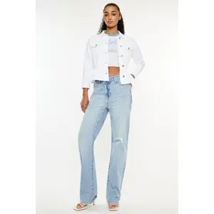 Kancan Distressed High Waist Straight Jeans