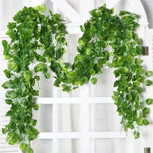 Artificial Ivy Hanging Wreath, Lifelike Fake Plant, Vine Garland for Wedding Party Garden Home Kitchen Office Wall Decor, 2pcs/4pcs Set, Artificial Plants