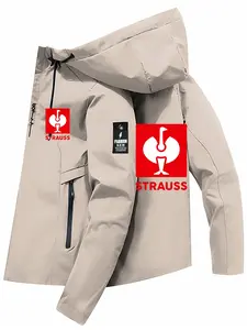 Men's Ellesse Since 1959 Logo Waterproof Windbreaker, Fitted Casual Hooded Jacket for All Seasons, Geometric Pattern