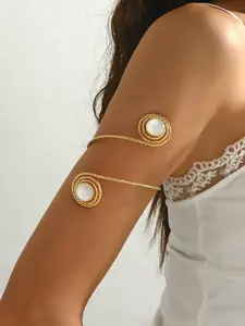 Vintage Fashion Elegant Simple Dual Spiral Open Arm Ring, Bohemian Adjustable Bracelet for Women, Suitable for women to wear on any occasion—whether for daily outings, parties, proms, music festivals, vacations, or during wedding season.