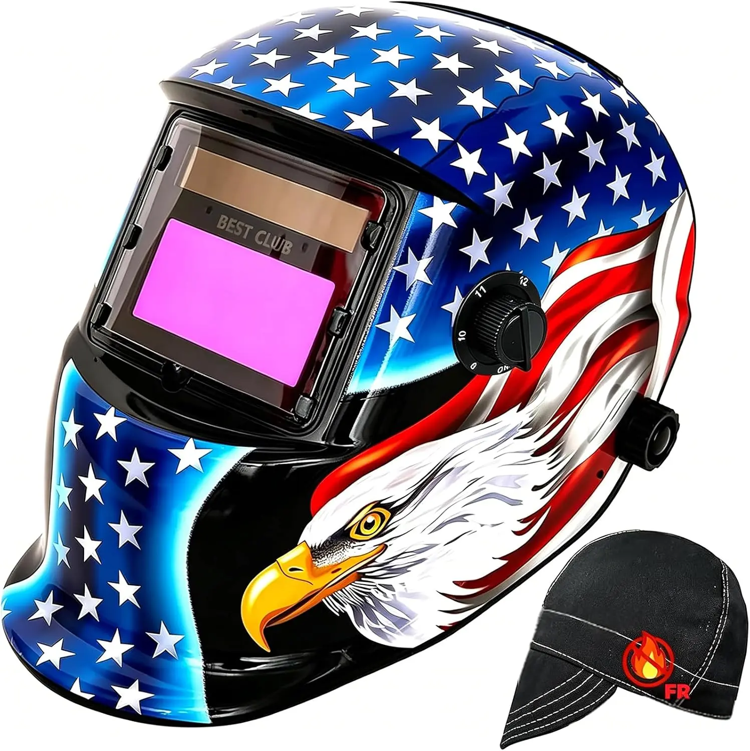 Helmet Auto Darkening : True Color Powered Hood with Shade 4/9-13 for Mig Tig Arc Welder Mask