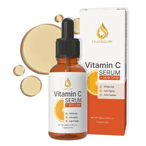Vitamin C Serum for Face, with Hyaluronic Acid, Ferulic Acid & Vitamin E, Brightening Anti-Aging Formula, Fragrance Free, 1 fl oz