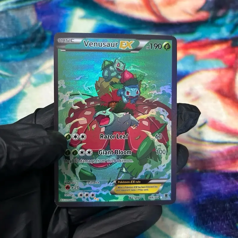 Venusaur Ex Custom Card | Holo | Textured Finish | Fan Art Card