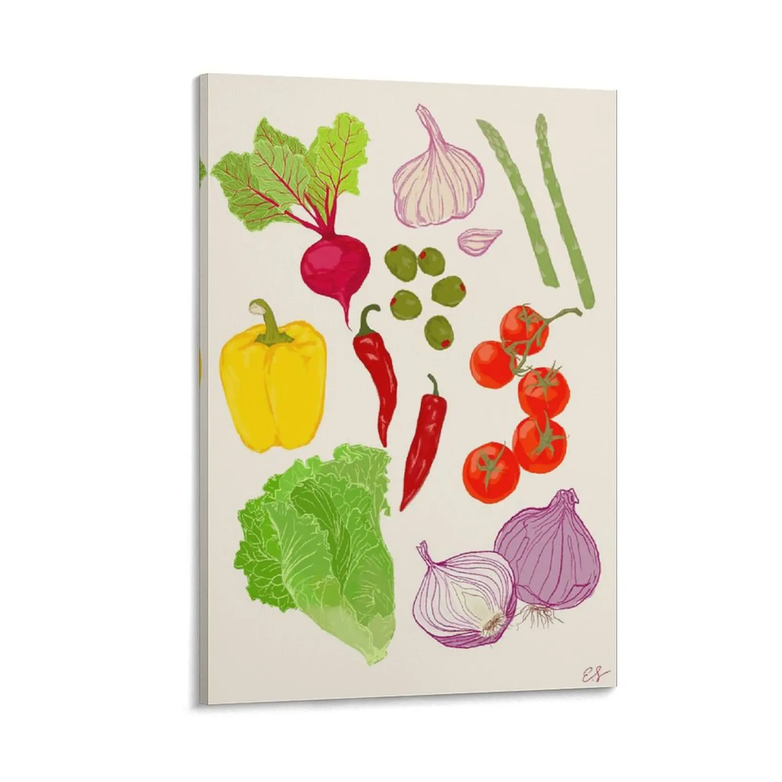 Veggie Learning Wall Art Bright And Engaging Vegetable Posters, Perfect for Decorating Playrooms, Preschools, Or Kitchens. Canvas Poster Bedroom Decor Sports Landscape Office Room Decor Gift Frames Ornaments Decoration Artistic