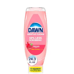 Dawn Gentle Clean EZ-Squeeze Dishwashing Liquid Dish Soap, Pomegranate and Rose Water Scent 24.3 fl oz Cleaning Household
