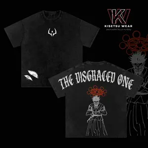 Sukuna “The Disgraced One” Vintage Washed Oversized Gym T-Shirt – Jujutsu Kaisen Anime Graphic Tee, Ryomen Sukuna Curse King Manga Shirt, Streetwear Casual Apparel, Unisex Top, Gift for JJK Fans