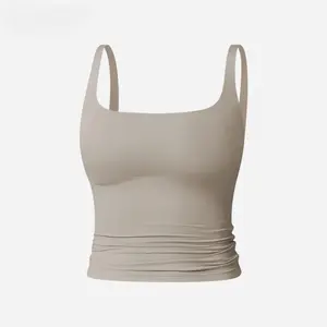Women's Solid Color Sports Tank Top High Performance Activewear with Tummy Slimming Design Breathable Sleeveless for Yoga Gym Workouts All Seasons Suitable for Women's Sportswear Day Gift Athletic Shirts Athletic Style Gymswear workout tops SpringSt