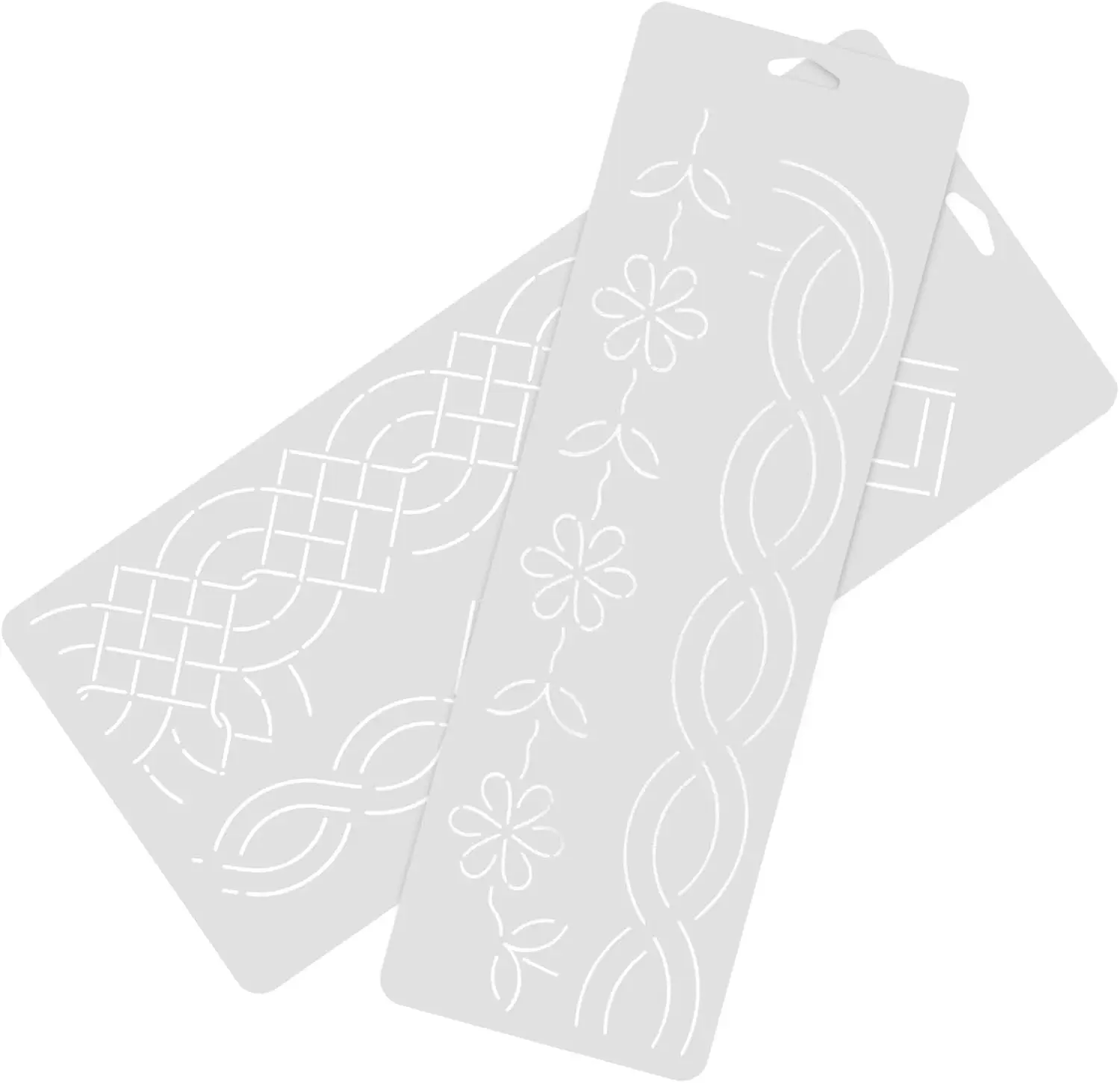 2PCS Quilting Stencils, 18 Inch Sashiko Stencil, Sashiko Kit, Geometric Sashiko Pattern Template for Sewing Hand Quilting and Embroidery