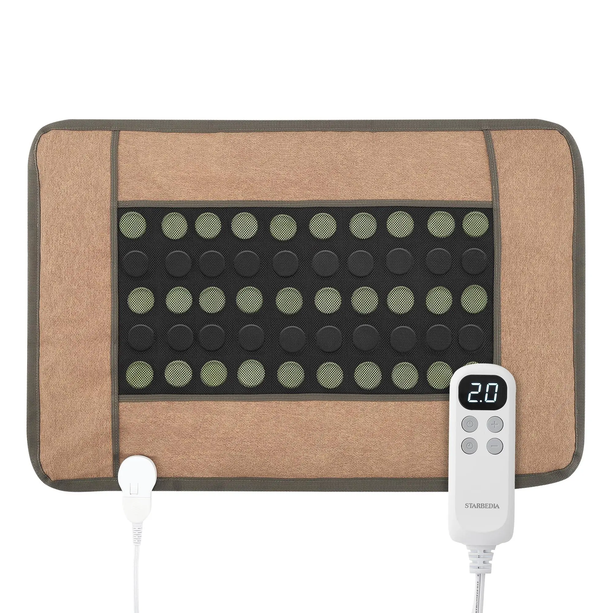 GARVEE 32"X21" Far Infrared Heating Pad, 6 Heat Levels Electric Tourmaline Heating Pad with 3 Timer Settings and Auto Shut Off for Back Neck Shoulders and Abdomen,Brown