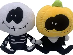 11.8 in Halloween Spooky Month Skid and Pump Plush Dolls - 2Pcs High-Quality Short Plush Toys for Boys Girls Christmas Birthday Gifts decoración  halloween