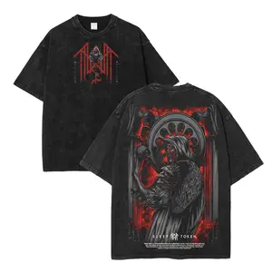 Retro Vintage Sleep Token, Gothic Punk Emo Grunge Y2K Outfits, Unisex Oversize Rock Band, Cotton Fabric Menswear Oversized Seamless Streetwear Casual