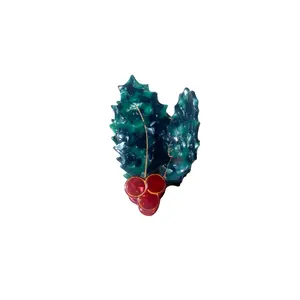 Solar Eclipse Hand-painted Holly Christmas Holiday Claw Hair Clip