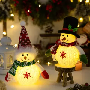 Christmas Gift Label Sticker,Light-Up Snowman Dolls for Christmas - Festive Figurines with Snowflakes, Ideal Children's Holiday Gifts