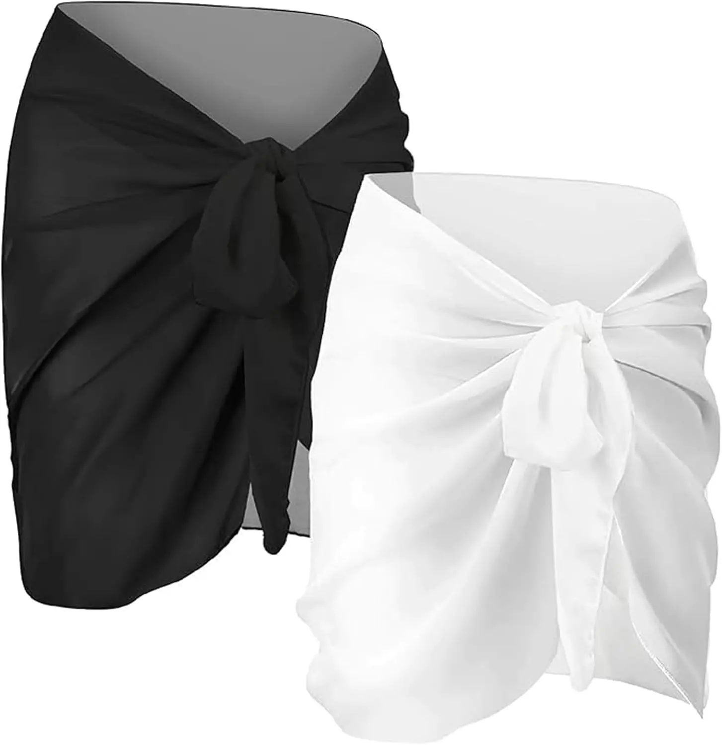 2-Pack Women's Chiffon Sarong Wraps – Lightweight Beach Cover Ups for Swimsuit & Summer Pool Days