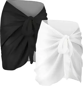 2-Pack Women's Chiffon Sarong Wraps – Lightweight Beach Cover Ups for Swimsuit & Summer Pool Days