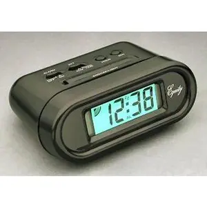 Equity 31003P BLK LCD Snooze Alarm Clock - Black