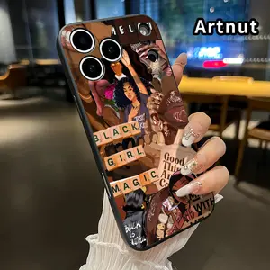 Black Girl Magic Pattern Case for  iPhone 17 Pro Max 16 Plus 15 14 13 12 11 Air XR E Liquid Silicone Anti-Drop Ultra Mobile Phone Thin Back Cover for Girl