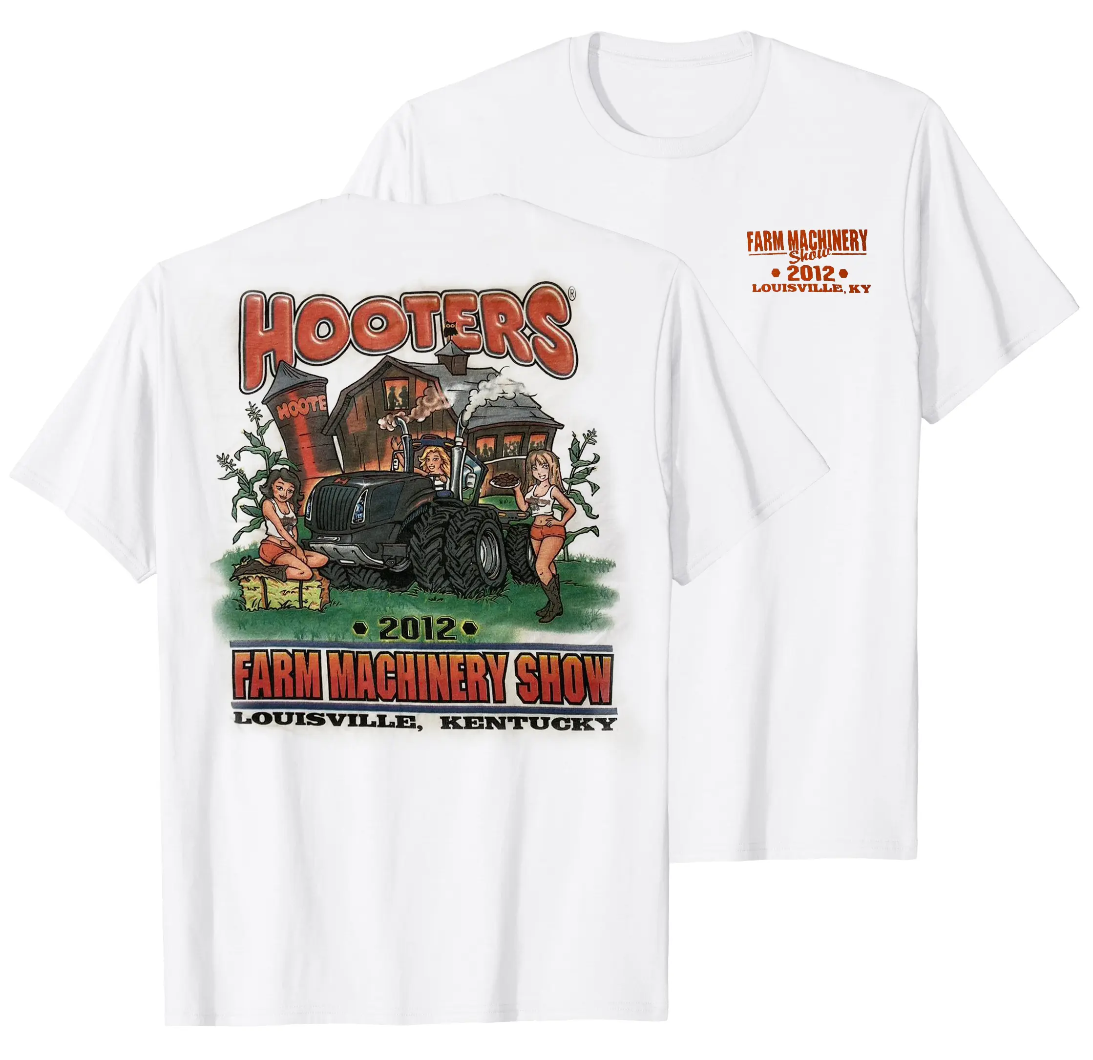 Vintage 2012 louisville farm machinery hooters T shirt