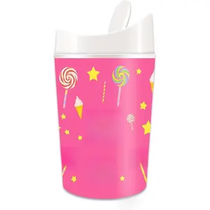Unique DIY Slushie Cup,Quick Frozen Homemade Single-Serving Slushies,Magic Quick Frozen,Double Layer Squeeze Cup Slushy Maker for Kids Friends Family, BPA-free (Pink)