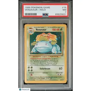 1999 Pokemon—Venusaur #15/102— Holo-PSA 7