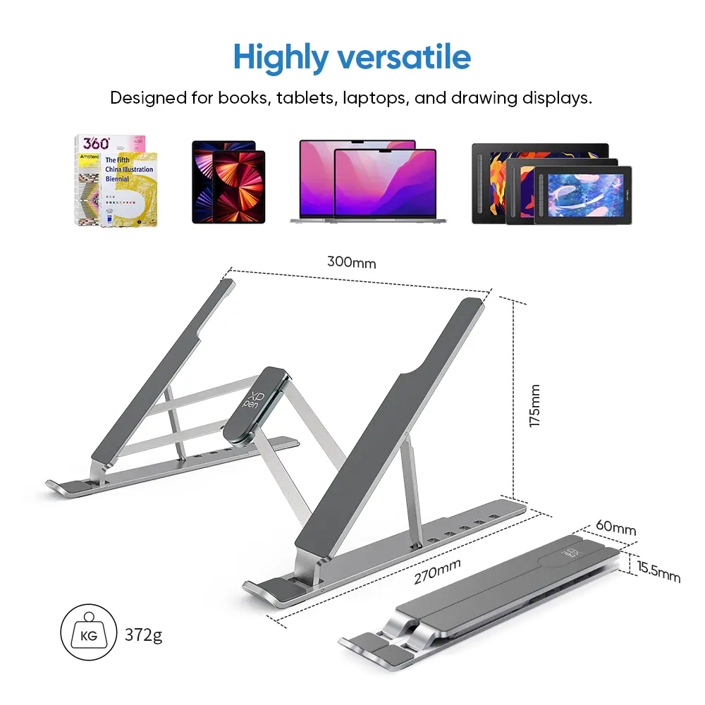 XPPen Foldable Tablet Stand Aluminum Alloy for 12"-16" Graphics Drawing Tablet