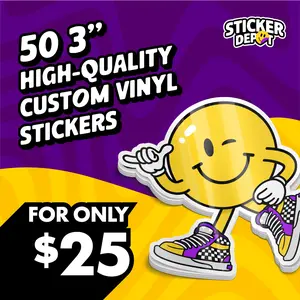 50 3" Custom Vinyl Stickers for only $25