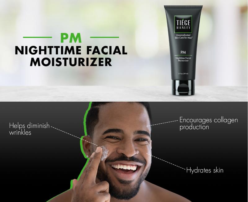Tiege Hanley Mens Night Cream for Face, PM Night-Time Facial Moisturizer - Anti-Aging Bedtime Wrinkle Cream for Men with Sensitive Skin - Overnight Moisturizer for a Soft, Smooth, & Hydrated Skin