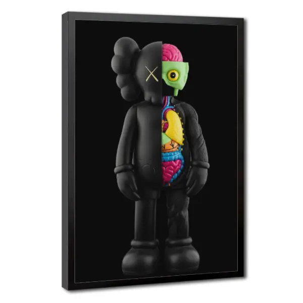 Hypebeast Art Canvas Print, Split Anatomy Figure Wall Art, Streetwear Style Graffiti Poster, Modern Urban Decor for Bedroom Living Room Gaming Room, Unique Collectible Artwork Gift for Art Lovers