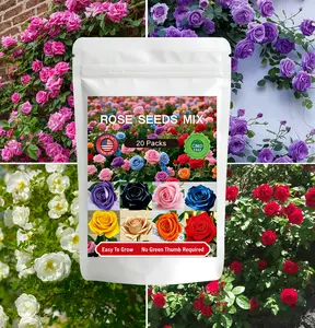 Hybrid Climbing Rose Seeds Mix - 20 Packs (6000+ Pcs), Mixed-Color Perennial Garden Vine Flowers, Outdoor Planting Supplies, Gift for Garden Enthusiasts