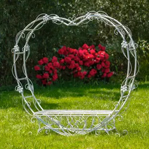 Heart-Shaped Iron Bench "Amore" - 2 Colors - 6.8 Ft. Tall